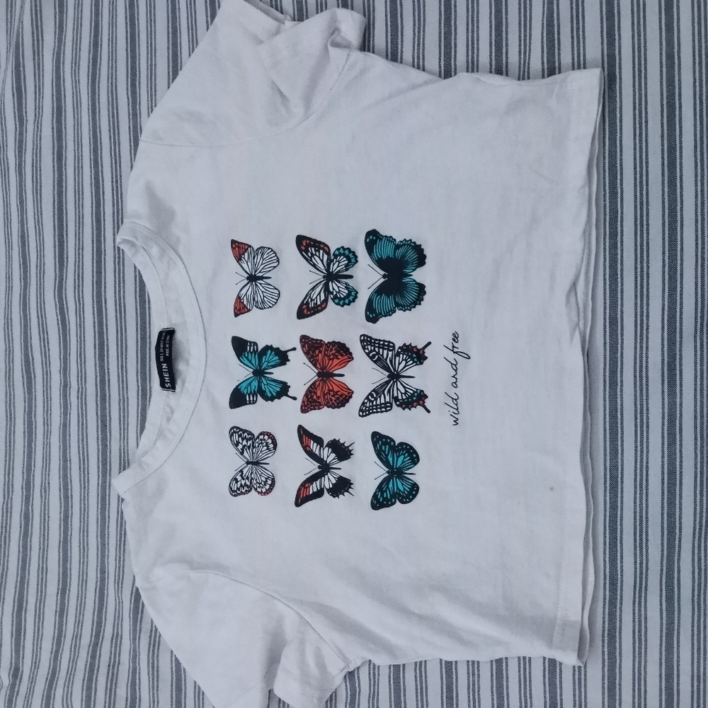 Shein butterfly crop top